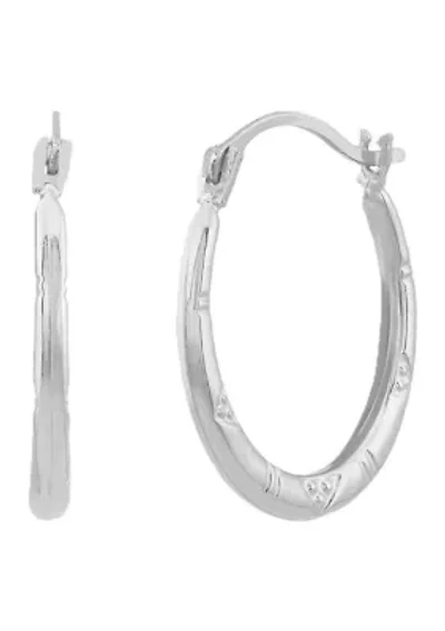 Hoop Earrings in 10K White Gold