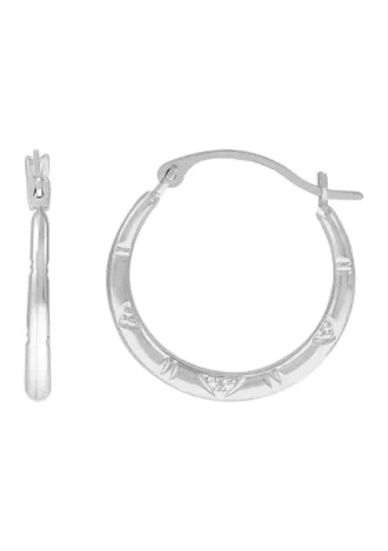 Hoop Earrings in 10K White Gold