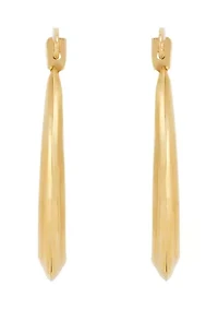 Oval Ribbed Hoop Earrings in 10K Yellow Gold