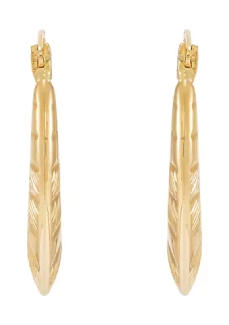 Chevron Hoop Earrings in 10K Yellow Gold