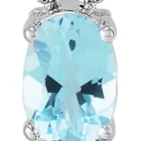 Lab Grown Sky Blue Topaz and Lab Grown Sapphire Set in Sterling Silver