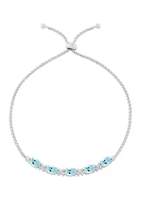 Lab Grown Sky Blue Topaz and Lab Grown Sapphire Set in Sterling Silver