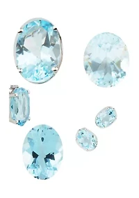 Lab Grown Sky Blue Topaz and Lab Grown Sapphire Set in Sterling Silver