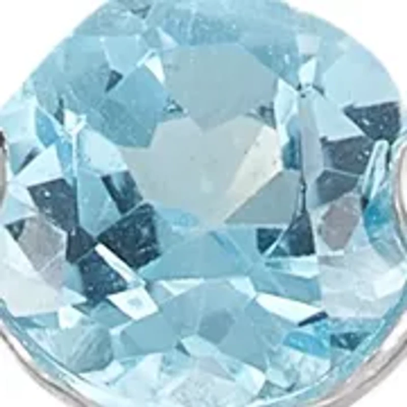 Swiss Blue Topaz and Opal and White Sapphire Ring in Sterling Silver