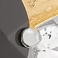 Onyx and Lab Grown White Sapphire Ring in Two Tone Metal