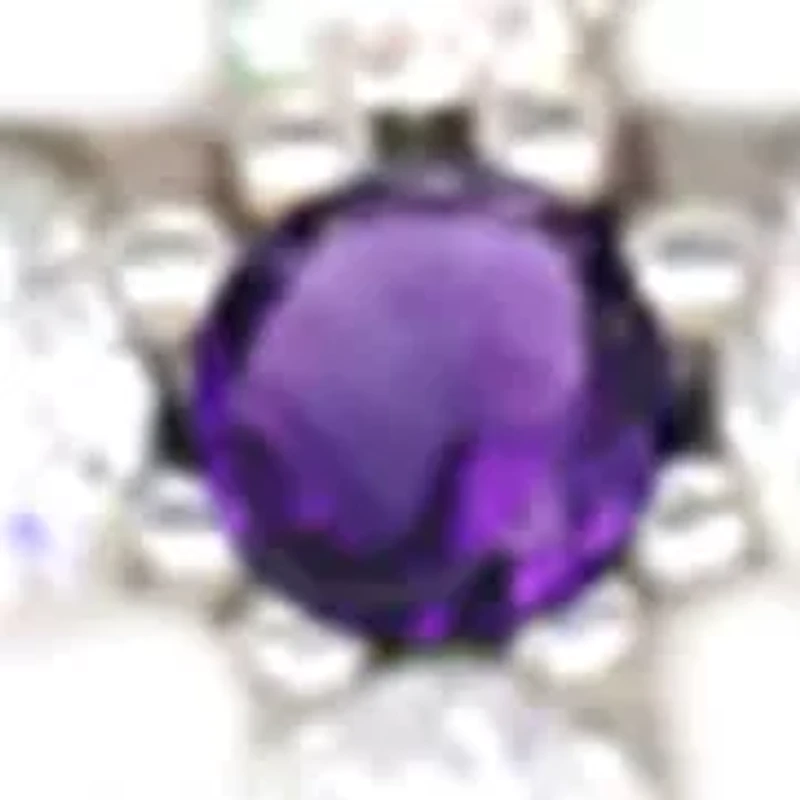 Amethyst Cross Pendant Necklace in Sterling Silver