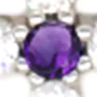 Amethyst Cross Pendant Necklace in Sterling Silver