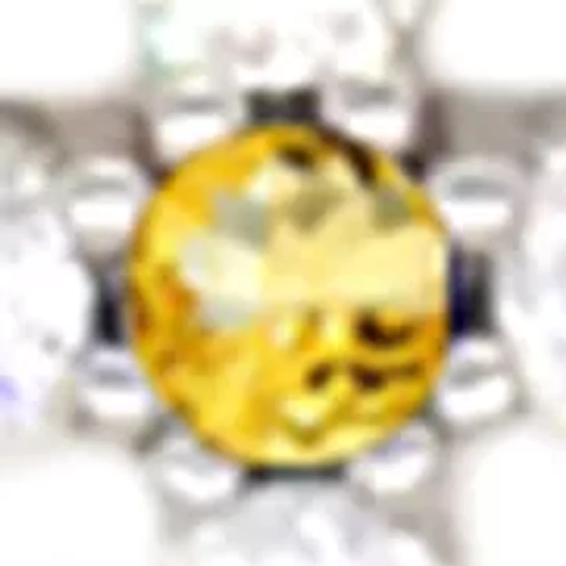 Citrine Cross Pendant Necklace in Sterling Silver