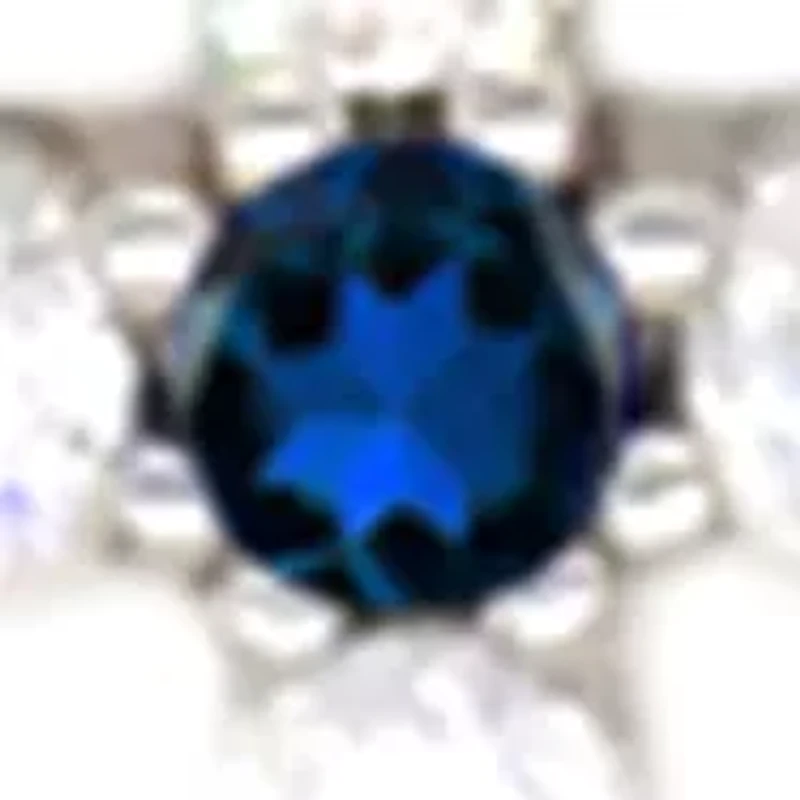 Sapphire Cross Pendant Necklace in Sterling Silver 