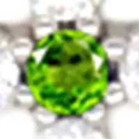Peridot Cross Pendant Necklace in Sterling Silver