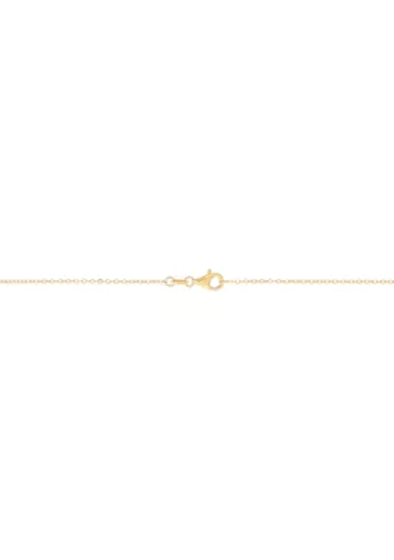 Lab Grown Ruby and White Sapphire Pendant Cable Chain Necklace in Gold Over Sterling Silver