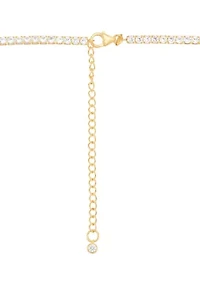 Lab Grown White Sapphire Necklace in Sterling Silver
