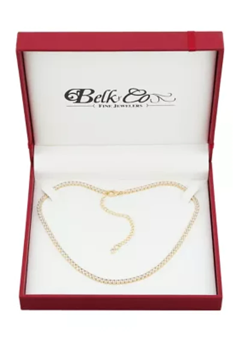 Lab Grown White Sapphire Necklace in Sterling Silver