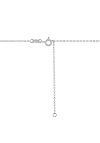 Lab Grown Emerald Pendant with 18" Cable Chain in Silver and 14K Yellow Gold