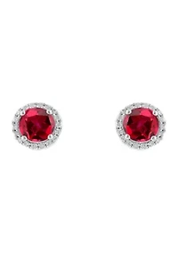 3.2 ct. t.w. Lab Created Ruby and Lab Created White Sapphire Earrings in Sterling Silver