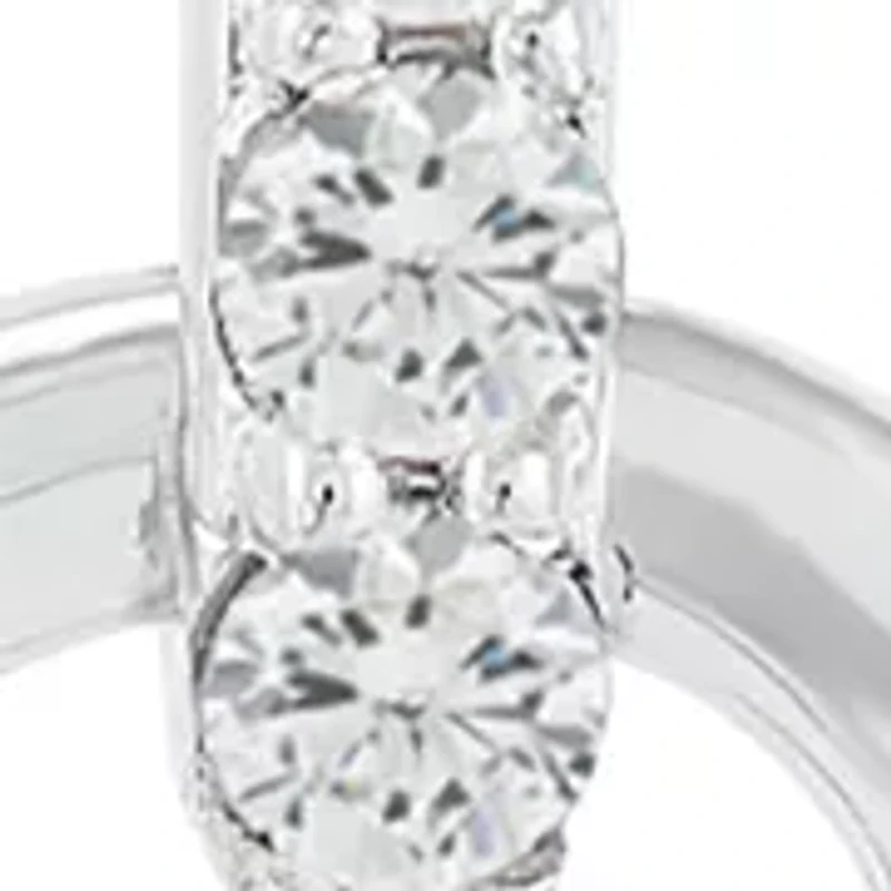 Lab Created White Sapphire Earrings in 14K White Gold