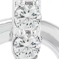 Lab Created White Sapphire Earrings in 14K White Gold