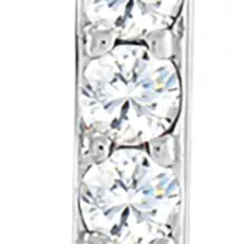 Lab Created White Sapphire Earrings in Sterling Silver