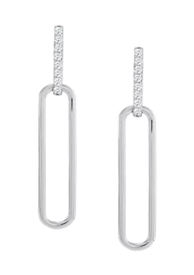 Lab Created White Sapphire Earrings in Sterling Silver