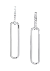 Lab Created White Sapphire Earrings in Sterling Silver