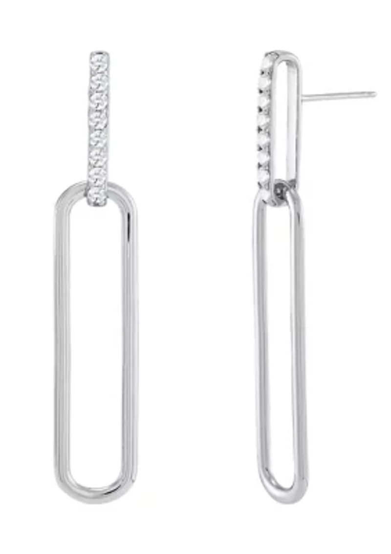 Lab Created White Sapphire Earrings in Sterling Silver