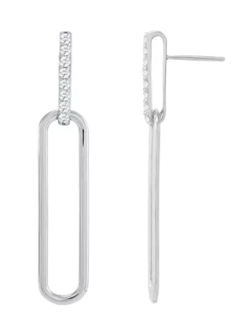 Lab Created White Sapphire Earrings in Sterling Silver