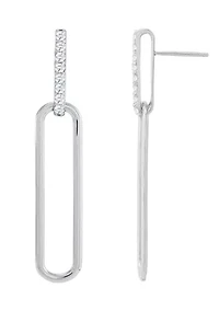 Lab Created White Sapphire Earrings in Sterling Silver