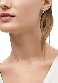 Muli Blue Topaz Hoop Earrings in Sterling Silver