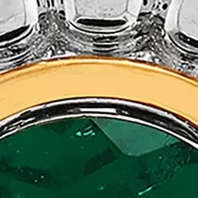 Lab Grown Emerald Stud Earrings in Silver and 14K Yellow Gold