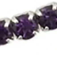 Amethyst 3 Millimeter Round Bracelet in Sterling Silver