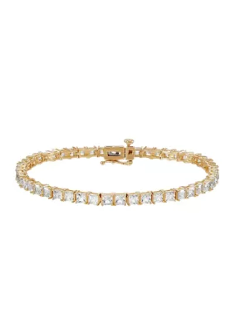 Lab Created White Sapphire Bracelet Gold Over Sterling Silver