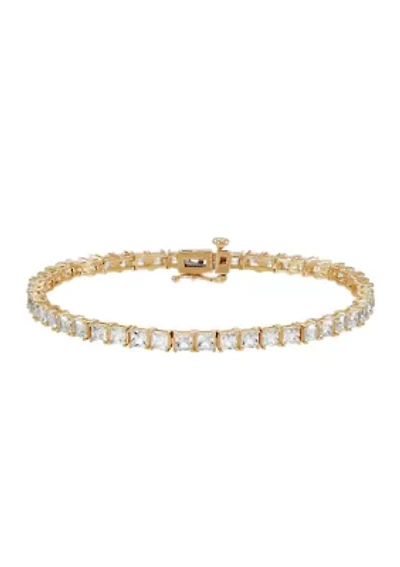 Lab Created White Sapphire Bracelet Gold Over Sterling Silver