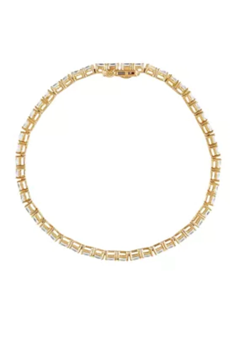 Lab Created White Sapphire Bracelet Gold Over Sterling Silver
