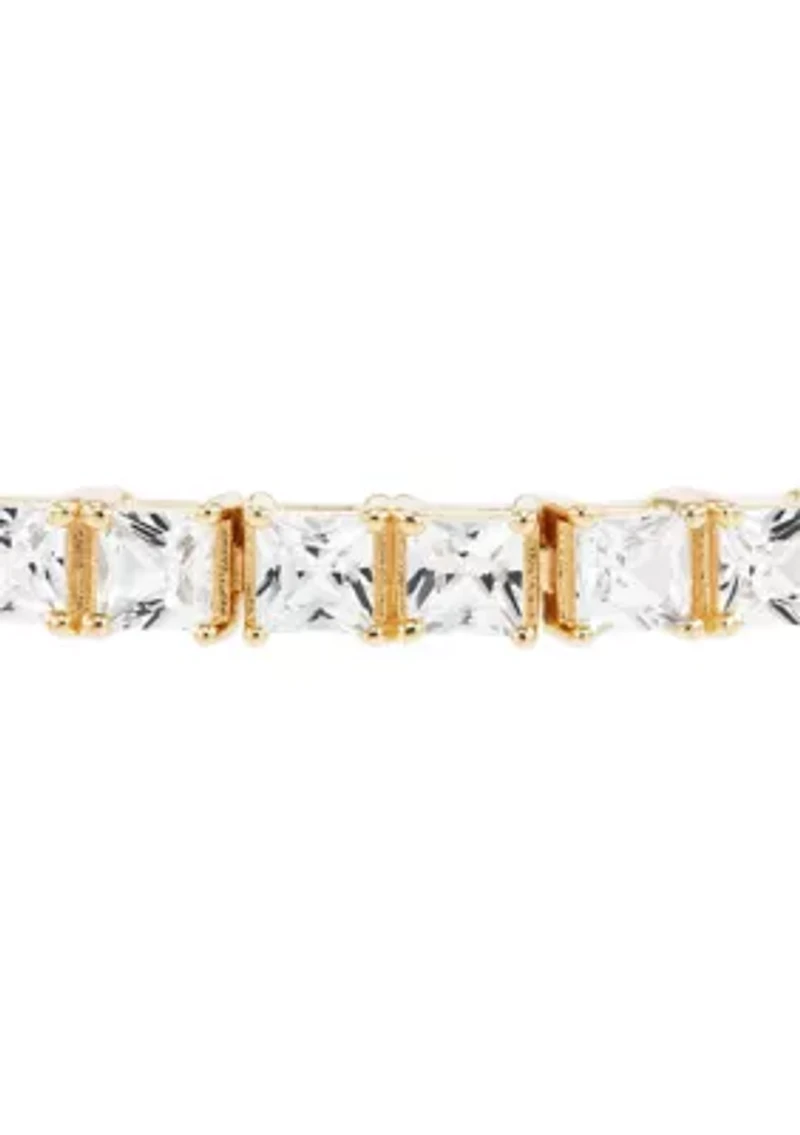 Lab Created White Sapphire Bracelet Gold Over Sterling Silver