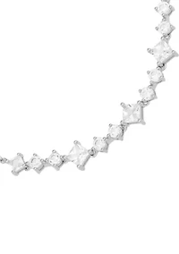 Lab Grown White Sapphire Bolo Bracelet in Sterling Silver