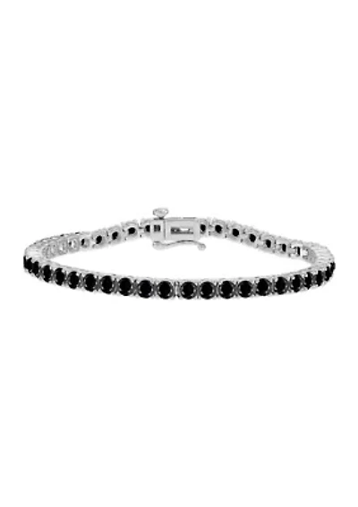 3.5 Millimeter Round Onyx Bracelet in Sterling Silver