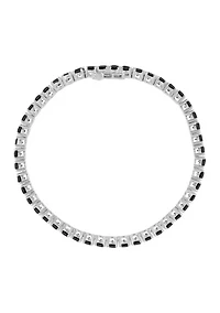 3.5 Millimeter Round Onyx Bracelet in Sterling Silver