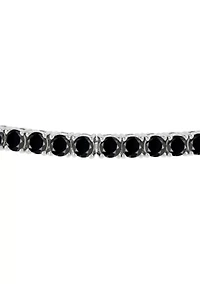 3.5 Millimeter Round Onyx Bracelet in Sterling Silver