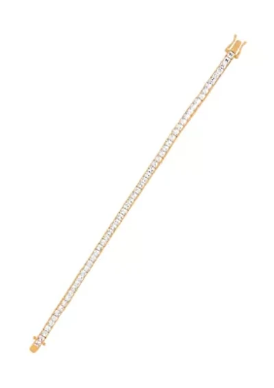 10.43 ct. t.w. Lab Grown White Sapphire Tennis Bracelet in Gold Over Silver 