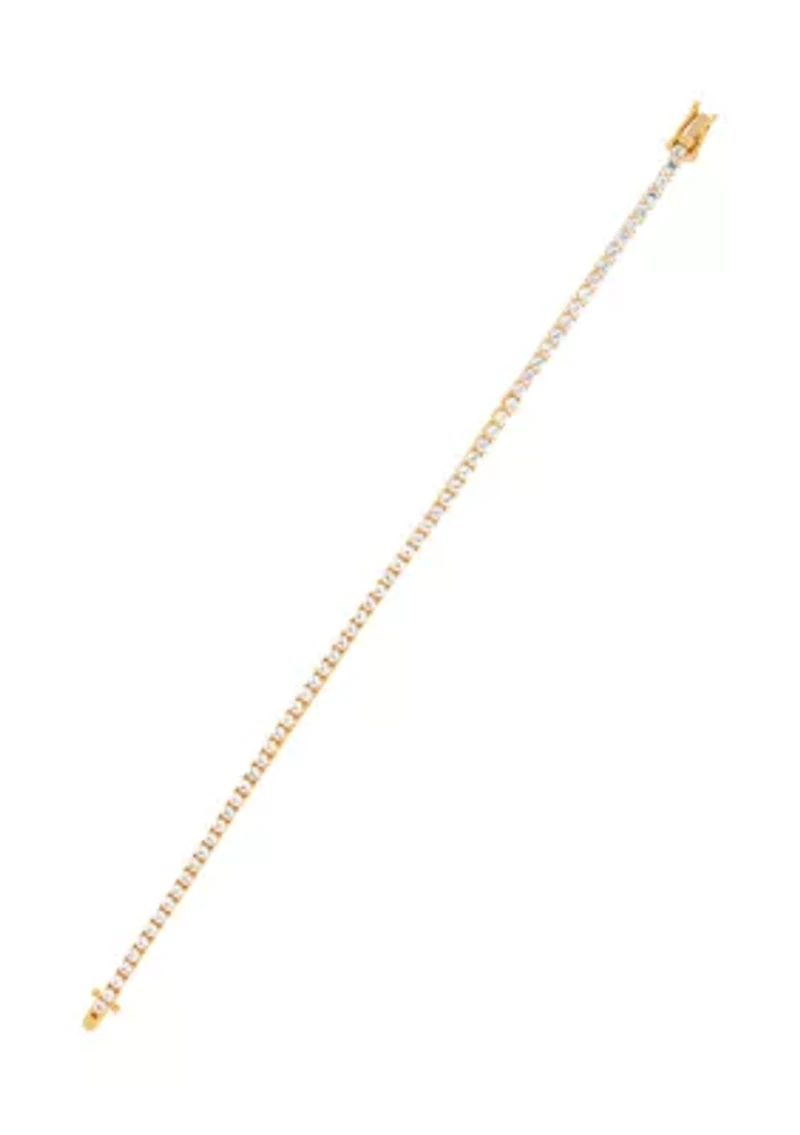 4.75 ct. t.w. Lab Grown White Sapphire Tennis Bracelet Gold Over Silver 