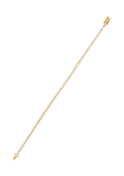 4.75 ct. t.w. Lab Grown White Sapphire Tennis Bracelet Gold Over Silver 