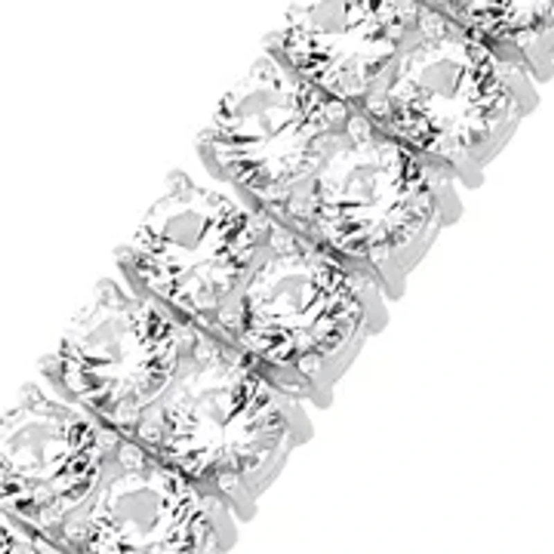 Lab Grown White Sapphire Tennis Bracelet in Sterling Silver