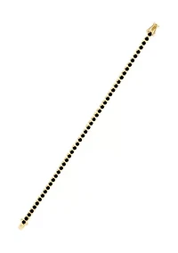 6.58 ct. t.w. Onyx Tennis Bracelet in Gold Over Silver 