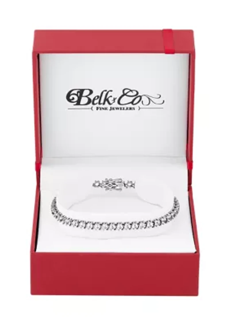 7.52 ct. t.w. Lab Grown White Sapphire Tennis Bracelet in Sterling Silver