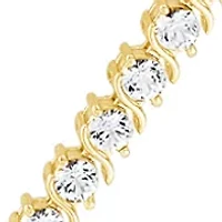 7.52 ct. t.w. Lab Grown White Sapphire Tennis Bracelet in Gold Over Silver