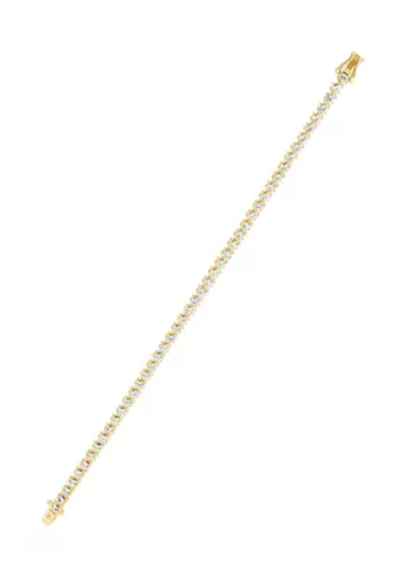 7.52 ct. t.w. Lab Grown White Sapphire Tennis Bracelet in Gold Over Silver