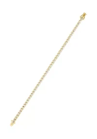7.52 ct. t.w. Lab Grown White Sapphire Tennis Bracelet in Gold Over Silver