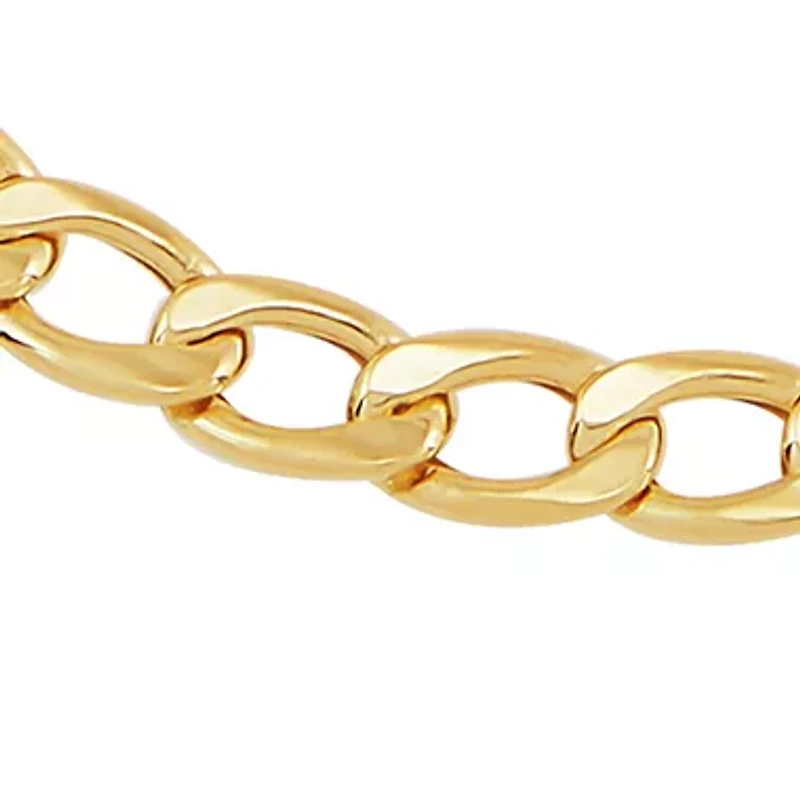 Hollow Curb Bracelet in 14K Yellow Gold