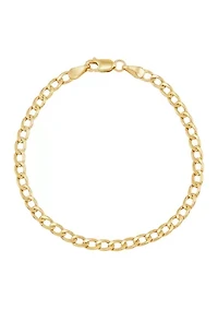 Hollow Curb Bracelet in 14K Yellow Gold