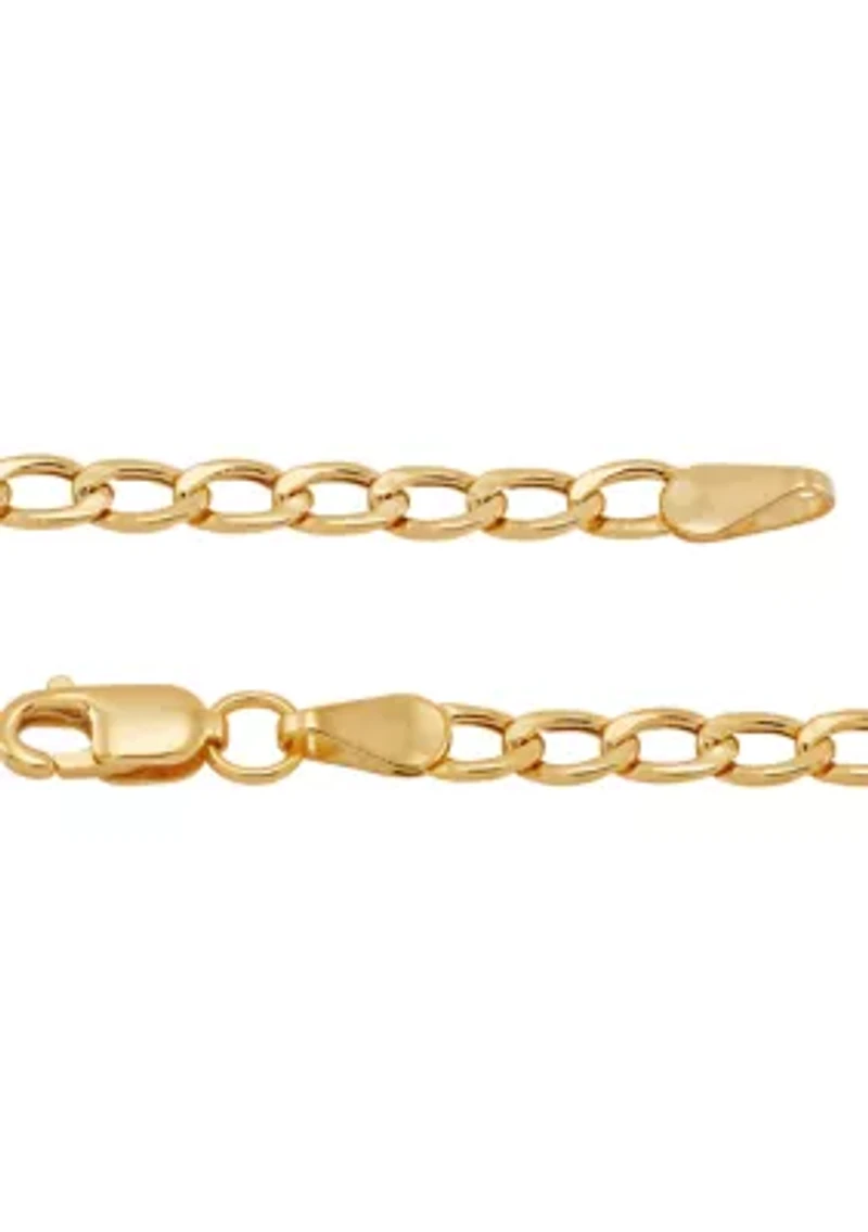 Hollow Curb Bracelet in 14K Yellow Gold